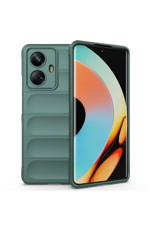 Mey İthalat®  Realme 10 Pro 5G Kılıf Optimum Silikon - Koyu Yeşil