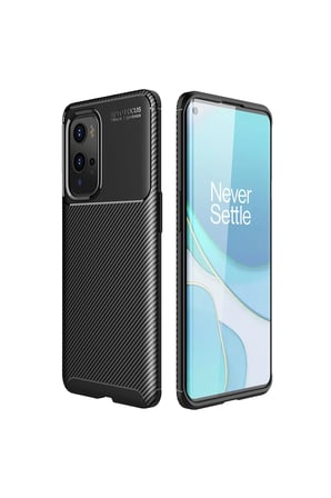 Mey İthalat®  One Plus 9 Pro Kılıf Auto Focus Karbon Kapak - Siyah