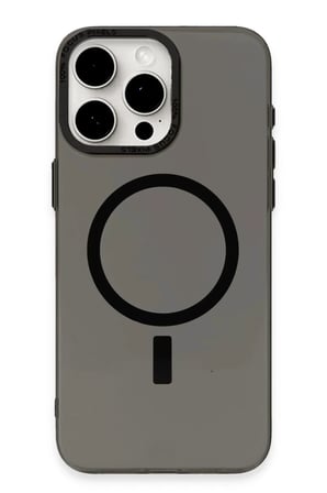 Mey İthalat®   iPhone 15 Pro Max Kılıf Anka PC Magneticsafe Sert Metal Kapak - Siyah
