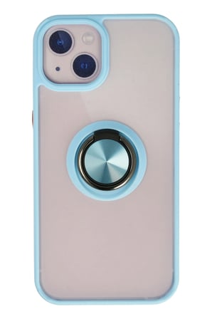 Mey İthalat®   iPhone 15 Kılıf Montreal Yüzüklü Silikon Kapak - Buz Mavi