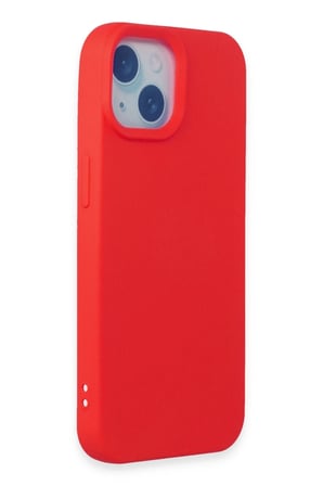 Mey İthalat®   iPhone 15 Kılıf Nano içi Kadife Silikon - Kırmızı