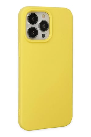 Mey İthalat®   iPhone 15 Pro Kılıf Nano içi Kadife Silikon - Sarı