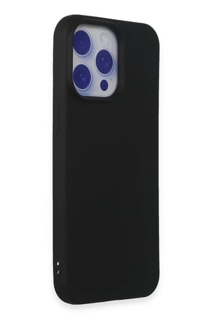Mey İthalat®   iPhone 15 Pro Max Kılıf Nano içi Kadife Silikon - Siyah