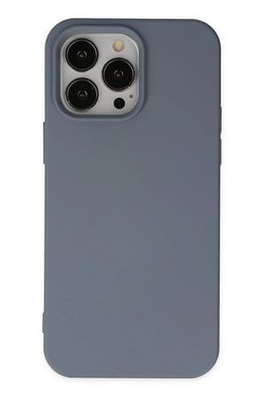 Mey İthalat®   iPhone 15 Pro Max Kılıf Nano içi Kadife Silikon - Gri