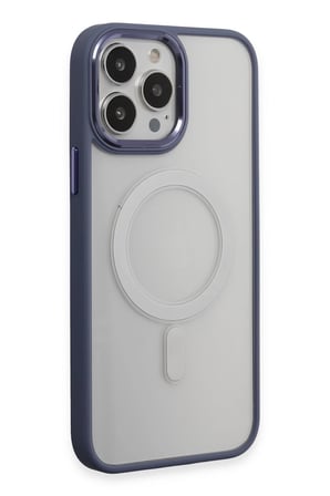 Mey İthalat®   iPhone 15 Pro Max Kılıf Room Magneticsafe Silikon - Sierra Blue