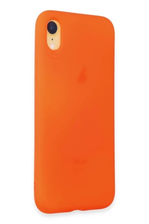 Mey İthalat®   iPhone XR Kılıf First Silikon - Parlak Turuncu