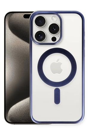 Mey İthalat®   iPhone 15 Pro Kılıf Erozi Magsafe Kapak - Lacivert