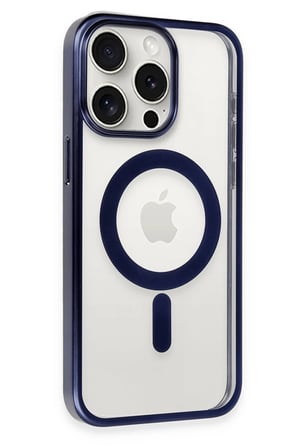 Mey İthalat®   iPhone 15 Pro Kılıf Erozi Magsafe Kapak - Lacivert