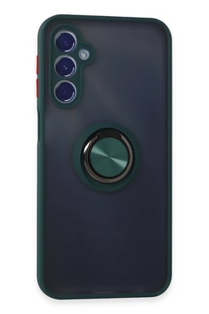 Mey İthalat®  Samsung Galaxy M34 5G Kılıf Montreal Yüzüklü Silikon Kapak - Yeşil