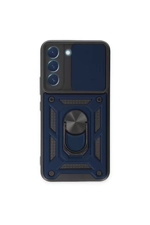 Mey İthalat®  Samsung Galaxy S24 Kılıf Pars Lens Yüzüklü Silikon - Lacivert