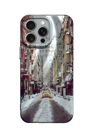 Mey İthalat®   iPhone 14 Pro Kılıf Crew Desenli Kapak - Galata Kulesi