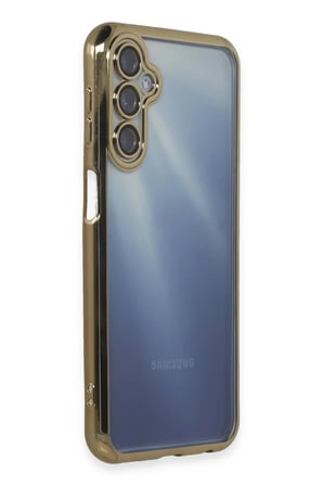 Mey İthalat®  Samsung Galaxy A15 4G Kılıf  Lensli Silikon - Gold