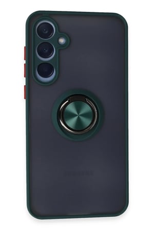 Mey İthalat®  Samsung Galaxy A15 4G Kılıf Montreal Yüzüklü Silikon Kapak - Yeşil