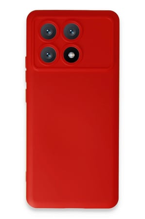 Mey İthalat®   Poco X6 Pro Kılıf Nano içi Kadife Silikon - Kırmızı