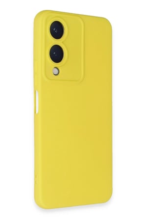 Mey İthalat®  Vivo Y17S Kılıf Nano içi Kadife Silikon - Sarı