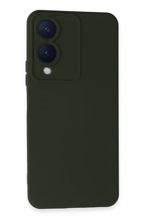 Mey İthalat®  Vivo Y17S Kılıf Nano içi Kadife Silikon - Koyu Yeşil