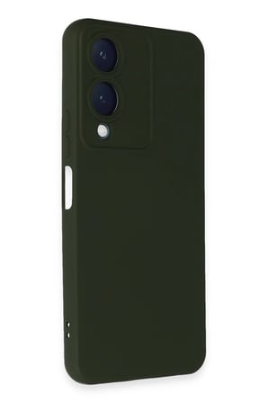 Mey İthalat®  Vivo Y17S Kılıf Nano içi Kadife Silikon - Koyu Yeşil