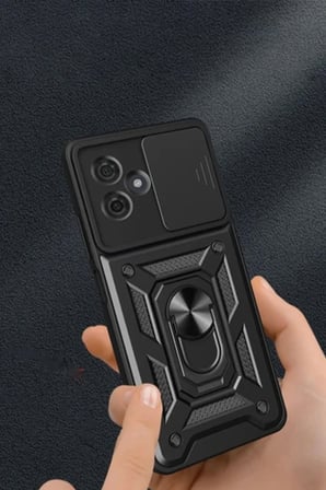 Mey İthalat®   Redmi Note 13 Pro Plus Kılıf Pars Lens Yüzüklü Silikon - Lacivert