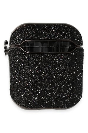 Mey İthalat®   Airpods 2 (2.nesil) Spell Simli Kılıf - Siyah