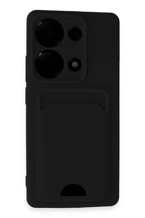 Mey İthalat®   Redmi Note 13 Pro 4G Kılıf Kelvin Kartvizitli Silikon - Siyah