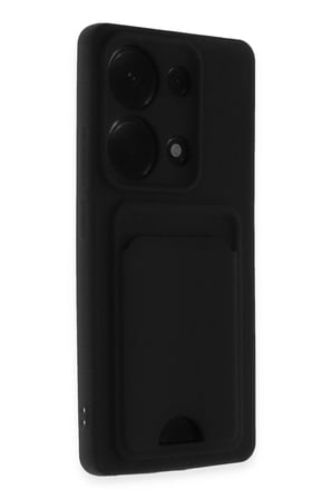 Mey İthalat®   Redmi Note 13 Pro 4G Kılıf Kelvin Kartvizitli Silikon - Siyah