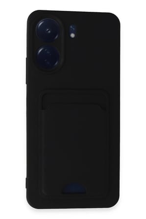 Mey İthalat®   Redmi 13C Kılıf Kelvin Kartvizitli Silikon - Siyah