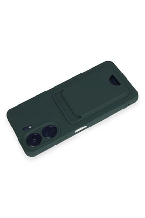 Mey İthalat®   Redmi 13C Kılıf Kelvin Kartvizitli Silikon - Koyu Yeşil
