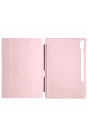 Mey İthalat®  Samsung Galaxy X610 Tab S9 FE Plus 12.4 Kılıf Kalemlikli Mars Tablet Kılıfı - Rose Gol