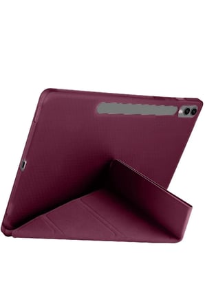 Mey İthalat®  Samsung Galaxy X610 Tab S9 FE Plus 12.4 Kılıf Kalemlikli Mars Tablet Kılıfı - Mürdüm