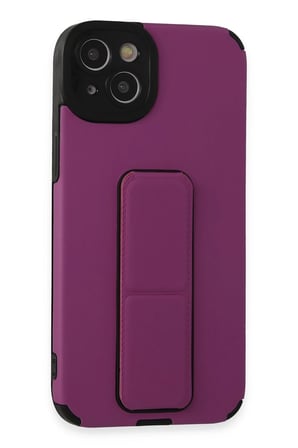 Mey İthalat®   iPhone 14 Plus Kılıf Mega Standlı Silikon - Mor