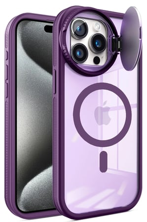 Mey İthalat®   iPhone 14 Pro Max Kılıf Teleskop Lens Magsafe Silikon Kapak - Derin Mor