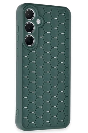 Mey İthalat®  Samsung Galaxy A25 5G Kılıf Petek Silikon Kapak - Koyu Yeşil