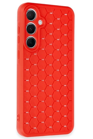 Mey İthalat®  Samsung Galaxy A25 5G Kılıf Petek Silikon Kapak - Kırmızı