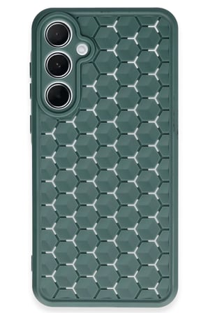 Mey İthalat®  Samsung Galaxy A55 5G Kılıf Petek Silikon Kapak - Koyu Yeşil