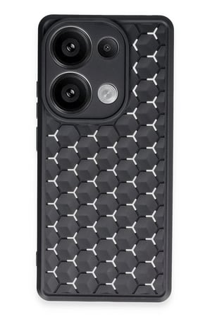 Mey İthalat®   Redmi Note 13 Pro 5G Kılıf Petek Silikon Kapak - Siyah