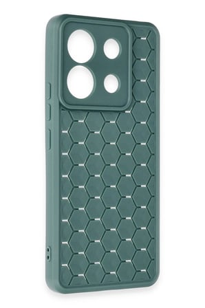 Mey İthalat®   Redmi Note 13 Pro 5G Kılıf Petek Silikon Kapak - Koyu Yeşil
