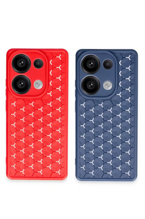 Mey İthalat®   Redmi Note 13 Pro 4G Kılıf Petek Silikon Kapak - Koyu Yeşil
