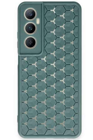 Mey İthalat®  Realme C65 Kılıf Petek Silikon Kapak - Koyu Yeşil