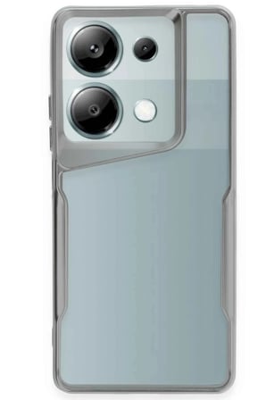Mey İthalat®   Redmi Note 13 Pro 4G Kılıf Boyi Silikon Kapak - Gümüş