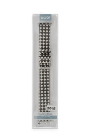 Mey İthalat®   Watch 42mm Karo Motif Kordon - Siyah