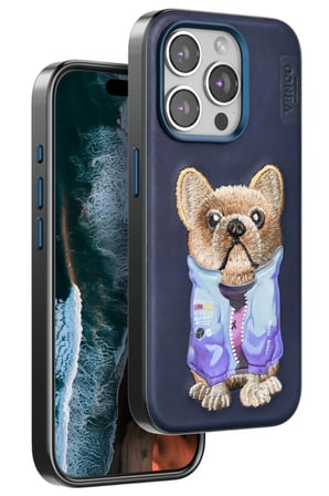 Mey İthalat®   iPhone 15 Pro Max Cute Desenli Kapak - Lacivert