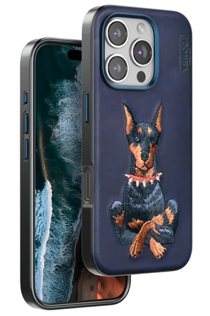 Mey İthalat®   iPhone 16 Pro Perma Desenli Kapak - Lacivert