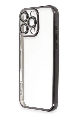Mey İthalat®   iPhone 16 Pro Max Kılıf  Lensli Silikon - Siyah