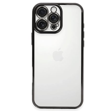 Mey İthalat®   iPhone 16 Pro Max Kılıf  Lensli Silikon - Siyah