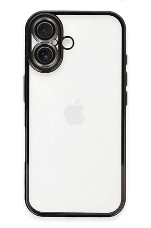 Mey İthalat®   iPhone 16 Plus Kılıf  Lensli Silikon - Siyah