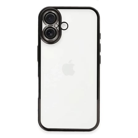 Mey İthalat®   iPhone 16 Plus Kılıf  Lensli Silikon - Siyah