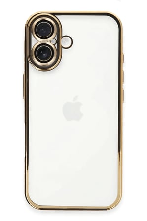 Mey İthalat®   iPhone 16 Plus Kılıf  Lensli Silikon - Gold