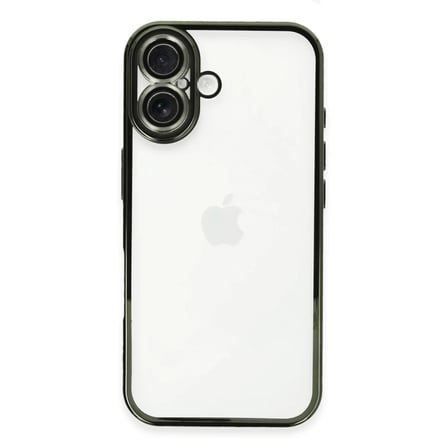 Mey İthalat®   iPhone 16 Plus Kılıf  Lensli Silikon - Yeşil