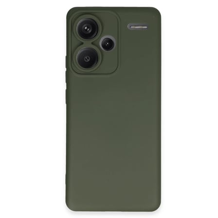Mey İthalat®   Redmi Note 13 Pro Plus Kılıf Nano içi Kadife Silikon - Koyu Yeşil