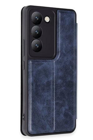Mey İthalat®  Vivo V30 Lite 4G Kılıf Flip Cover - Lacivert